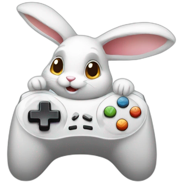 rabbit-playing-on-gamepad emoji