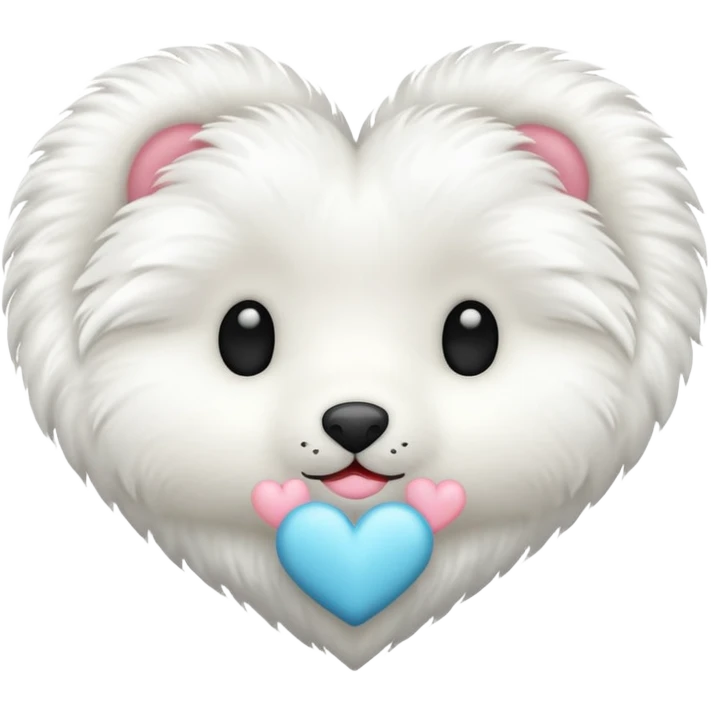 white fur heart, large details emoji