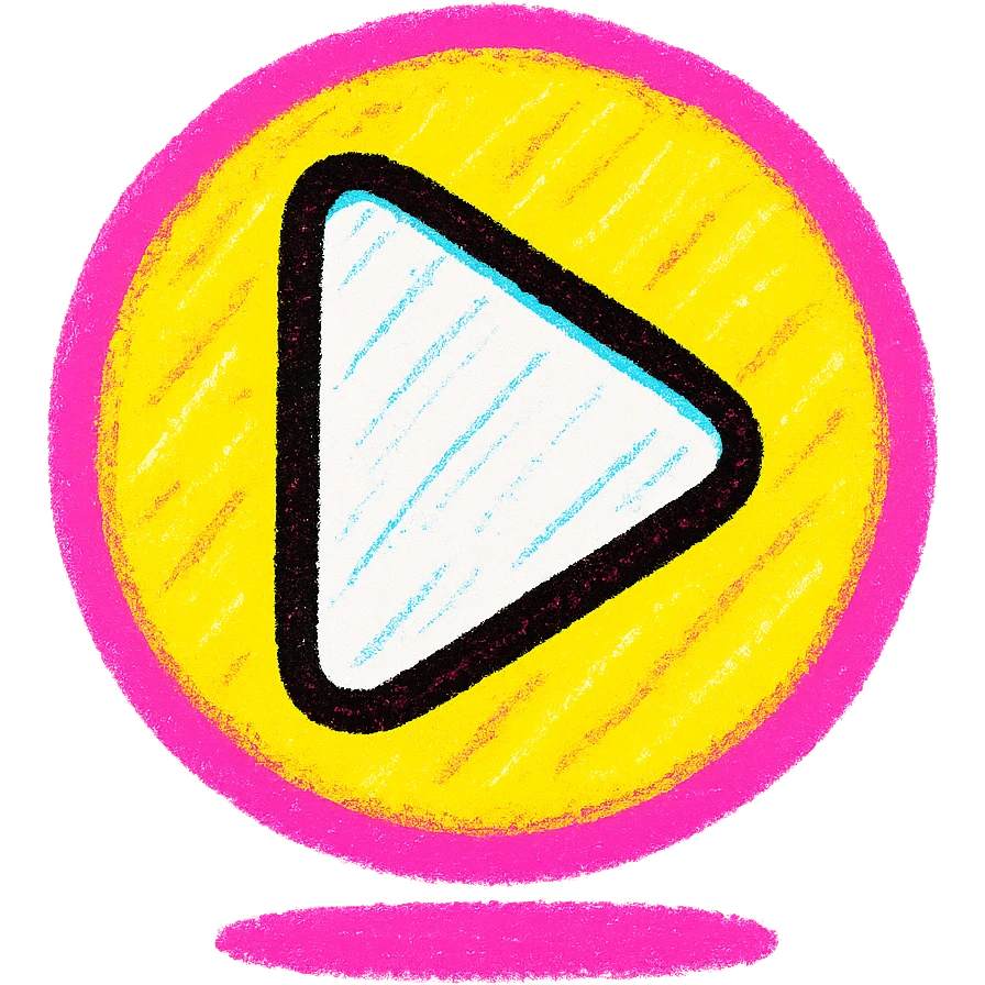Graphic: 🎥 Play button icon (white) with yellow glow.
Animation: Play button pulses softly.
Background: Transparent.


 emoji