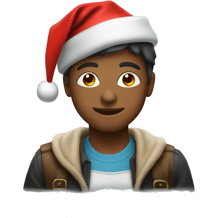 student with merry cristmas hat emoji