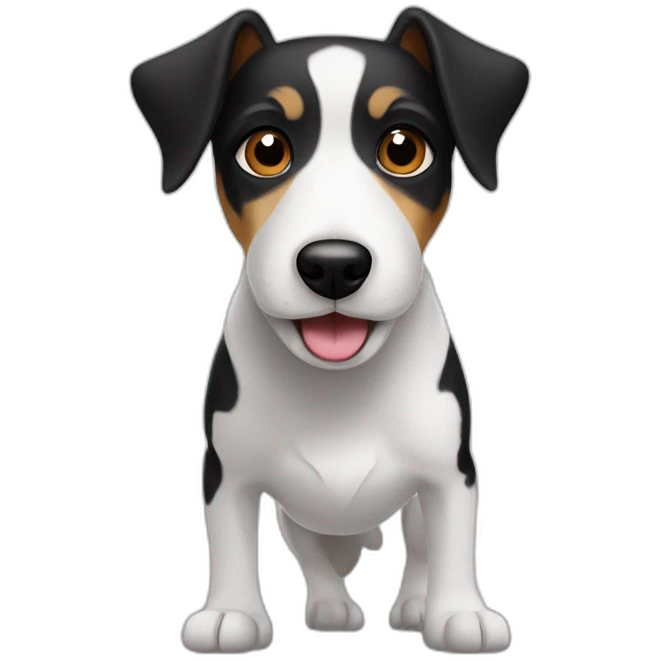 Black and white jack rassel terrier emoji