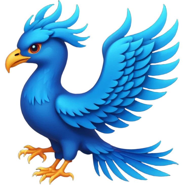 Faça um emogi de uma fenix azul com a silueta da fenix emoji