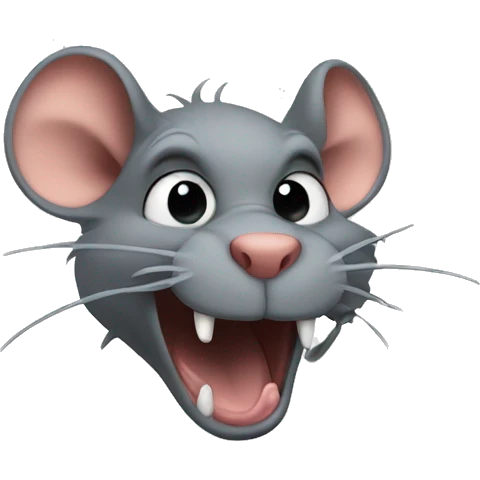 evil rat smoke from ears emoji