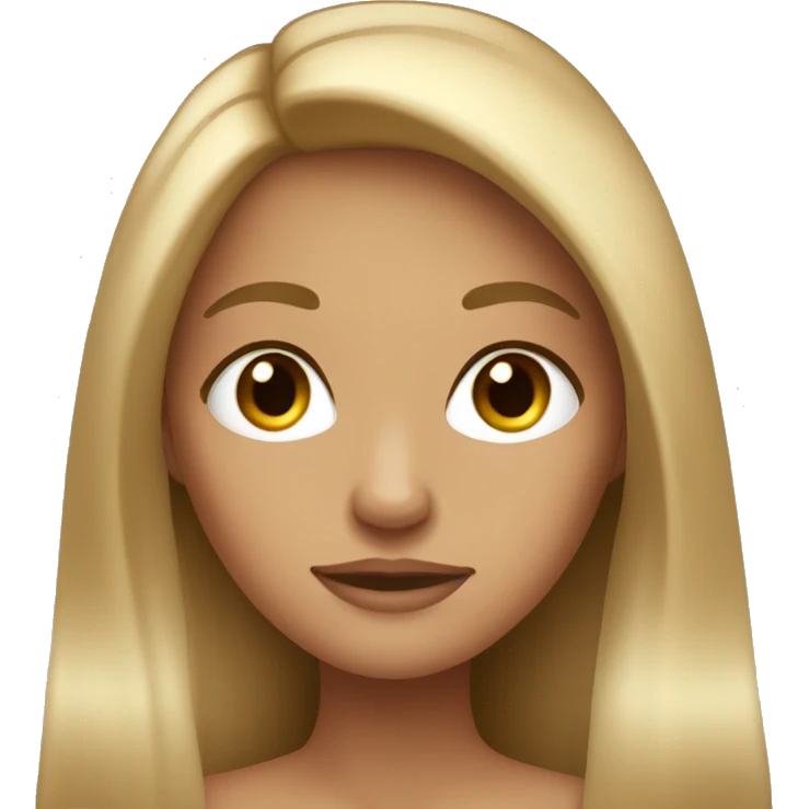 tan girl with dirty blonde long hair and light brown eye emoji