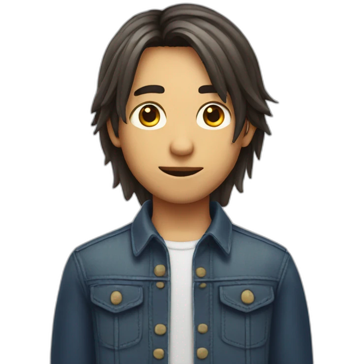 long haircut boy with game issues emoji