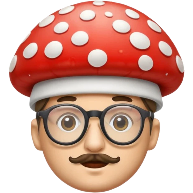 man with mushroom hat and glasses emoji
