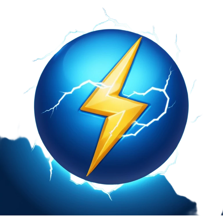Lightning Ball  in a blue color with no symbol on it just pure energy   emoji
