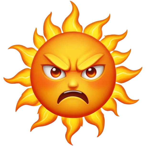 Angry sun emoji