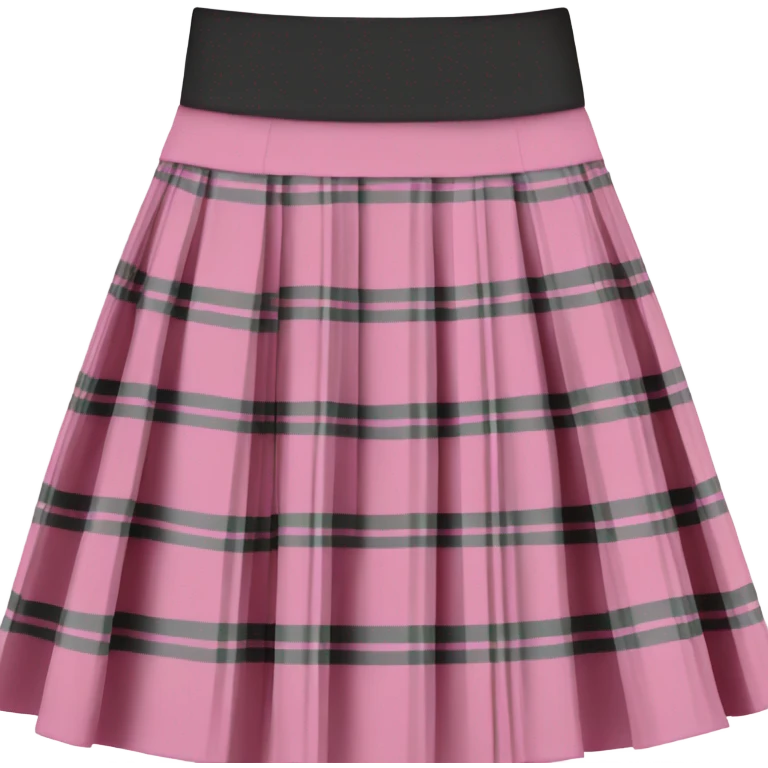 Realistic Pink tartan pleated mini skirt, isolated emoji