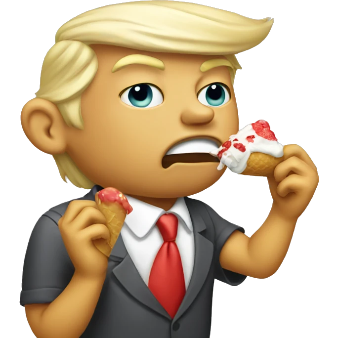 Donald trump eating icecream emoji