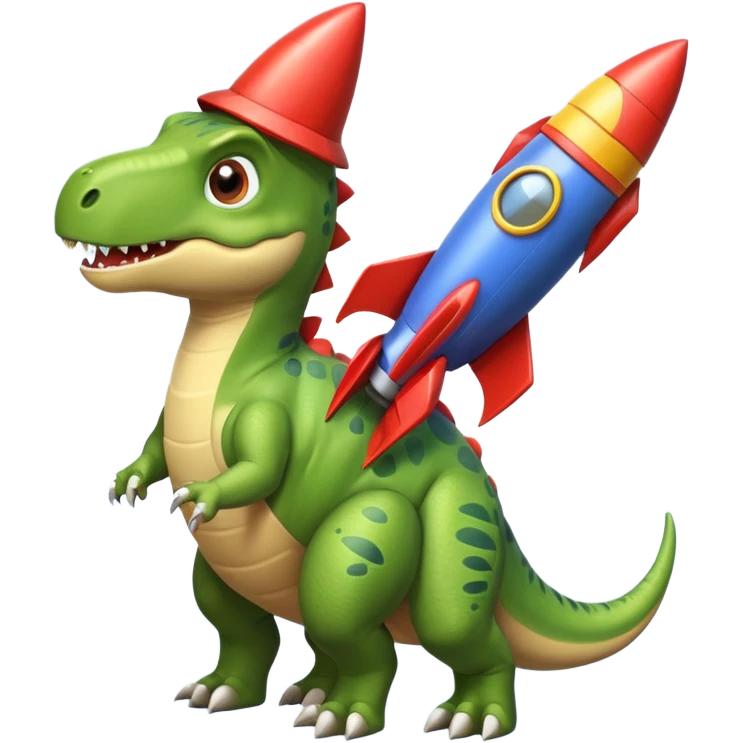 Dinosaurs with Rocket emoji