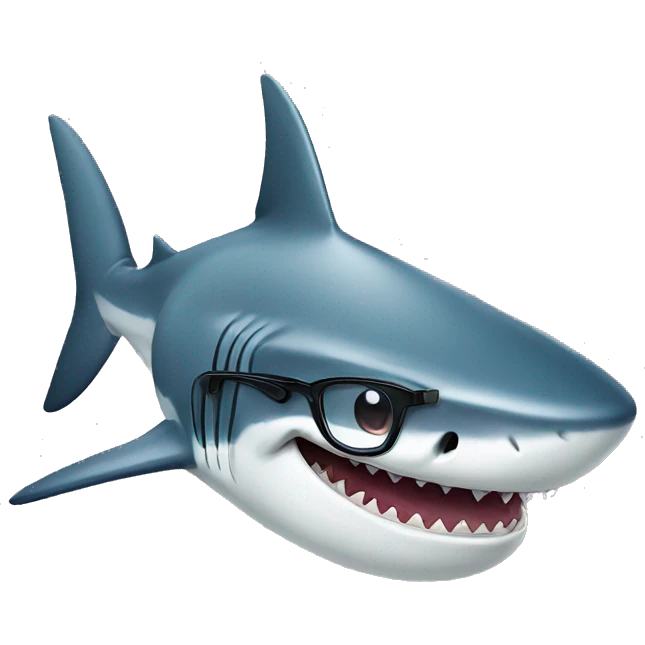 Shark wearing glasses emoji