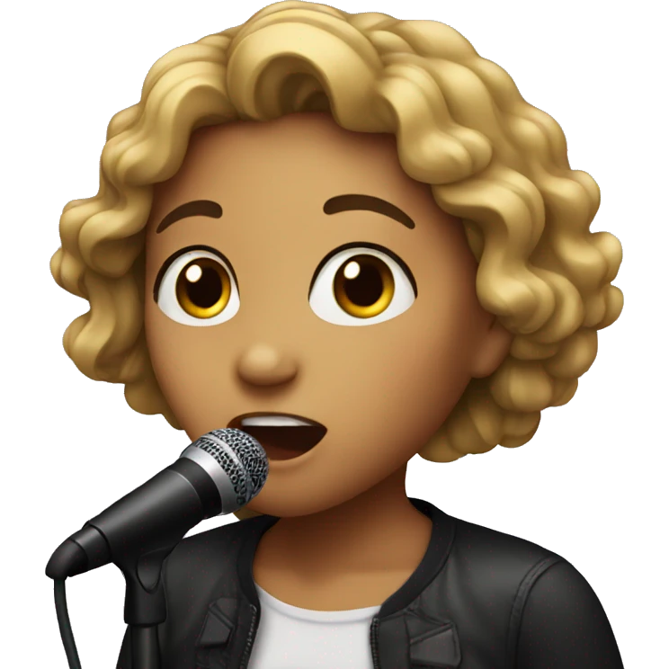 Girl singing emoji