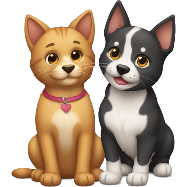 Perro y gato juntos  emoji