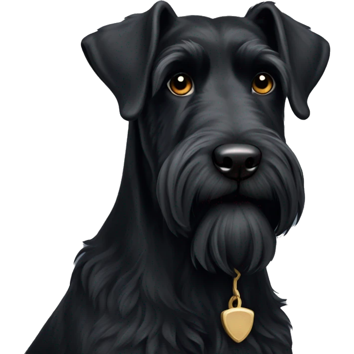 black Giant curly Schnauzer emoji