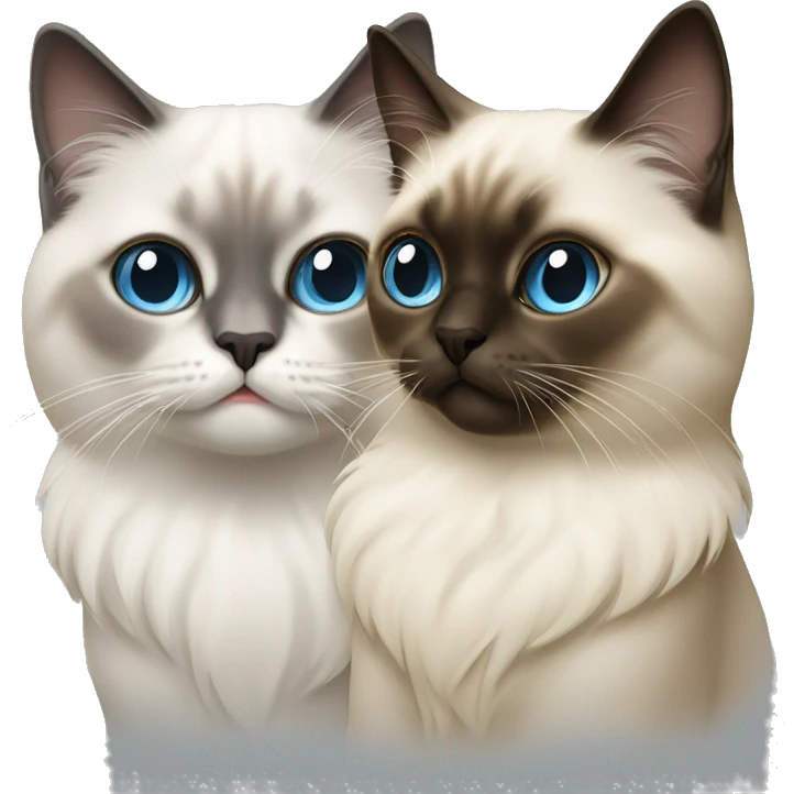 Two sacred birman cats emoji