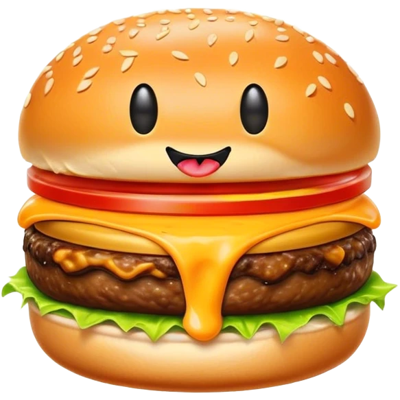 Burger sticking out its tongue emoji