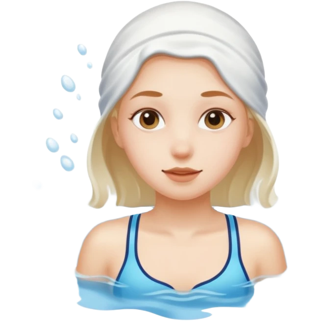 Sexy girl swimming in milk emoji