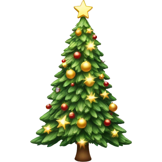 A Christmas tree sparkling emoji