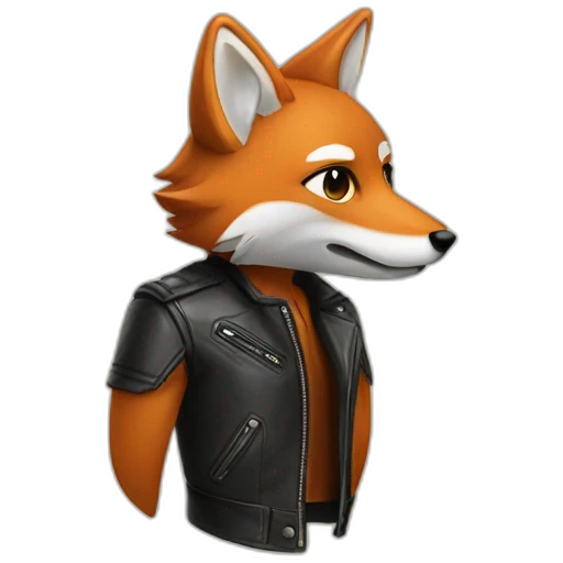 fox with a leather jacket emoji
