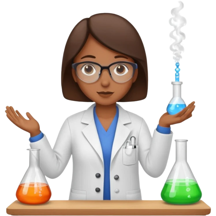 chemistry lab with teacher emoji