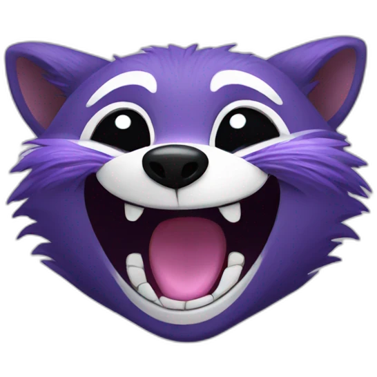 violet raccoon is laughing emoji