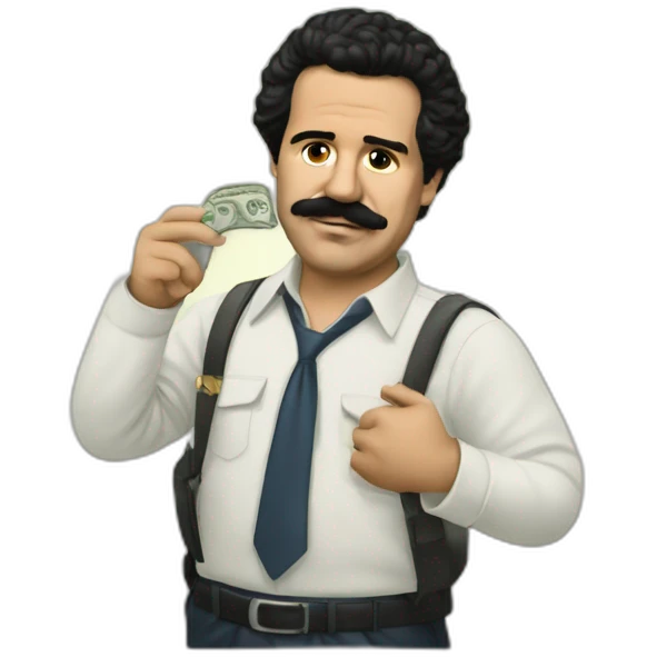 pablo escobar with money emoji