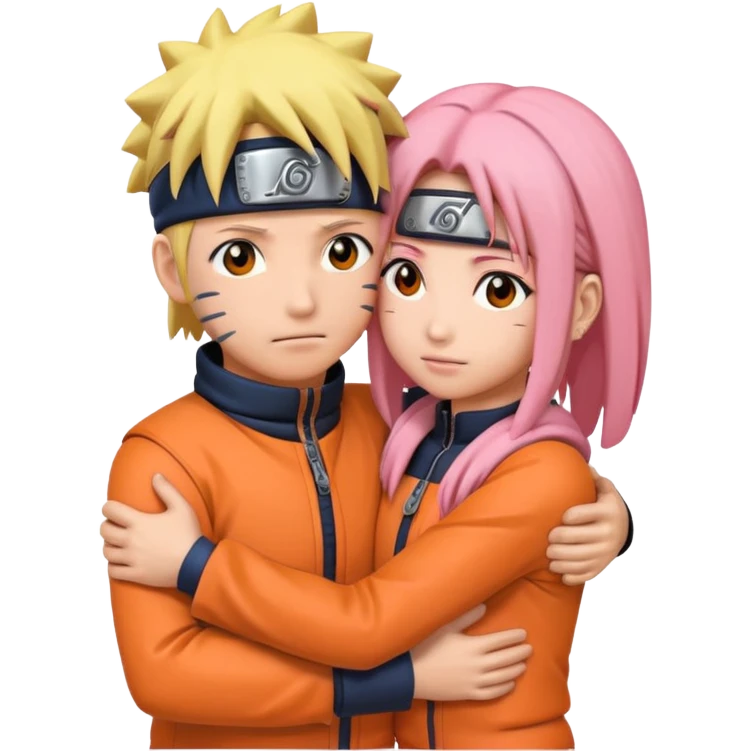 Naruto and Sakura together hugging  emoji