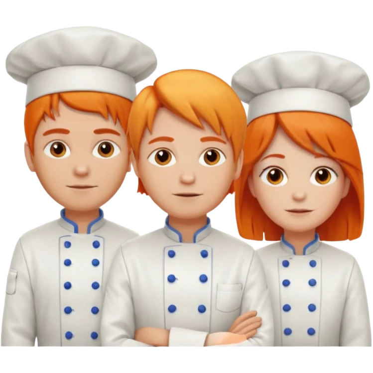 Una chef, pelinaranja de pelo lacio y otra con pelo  emoji
