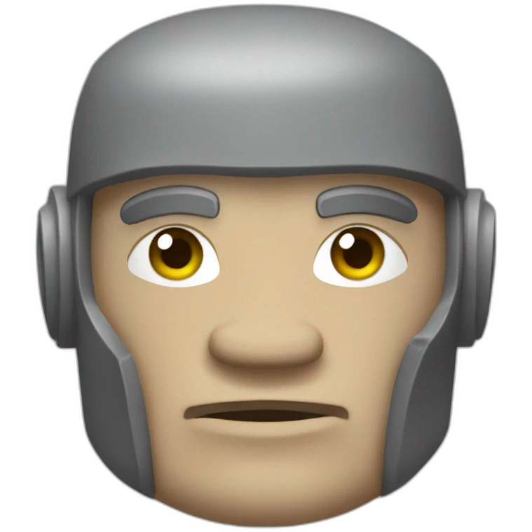 Moai BodyBuilder with grey skin emoji