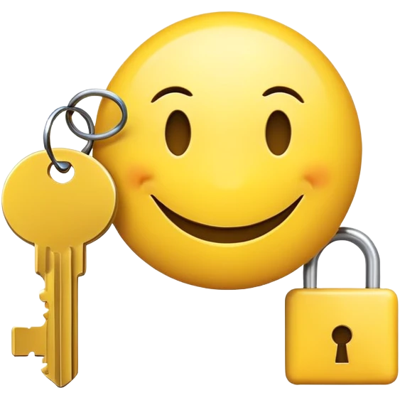 Smiley face with keys in hand emoji
