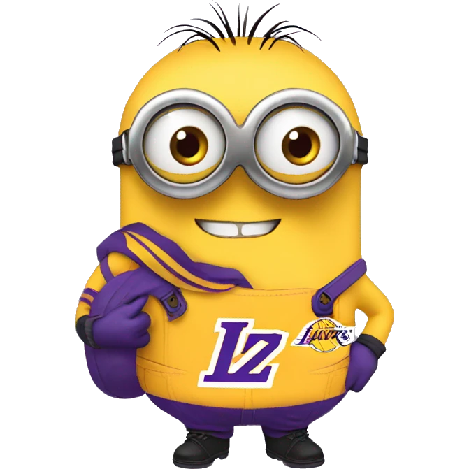 minion wearing lakers jerssey emoji