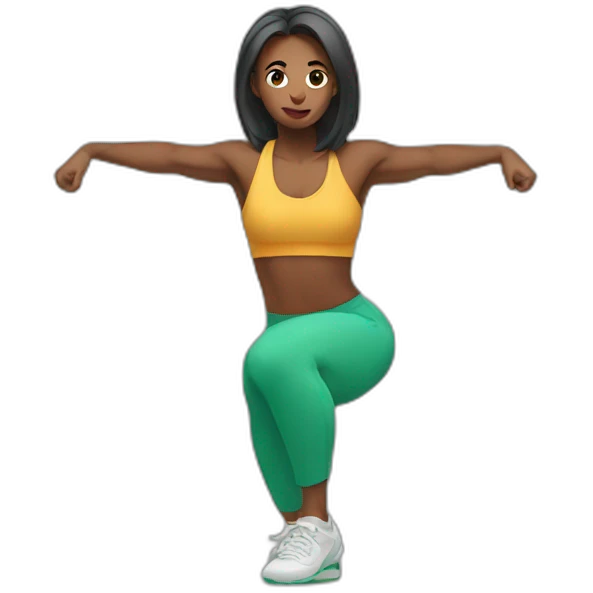 Woman doing squat emoji