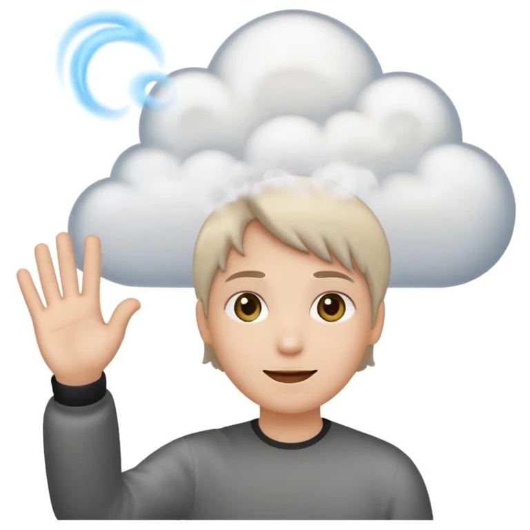 create an emoji with the emojis 👋🏻💨 with an expression like i don't care  emoji