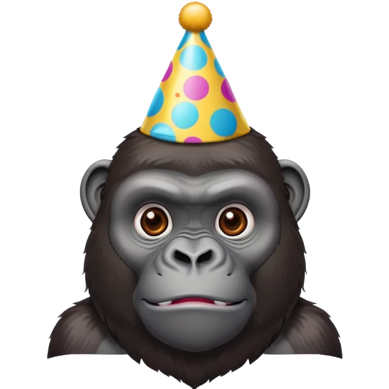 Gorilla with a part hat emoji