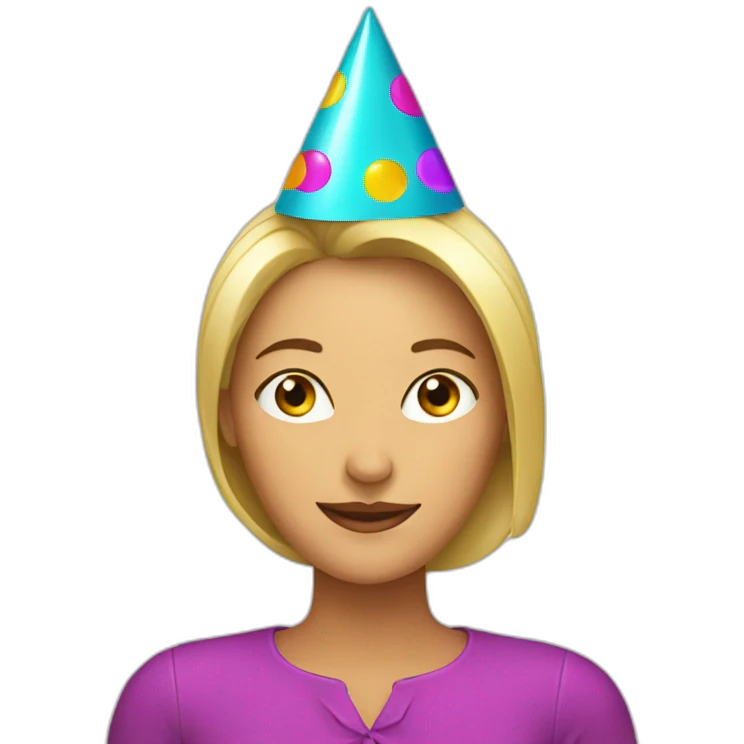woman with party hat emoji
