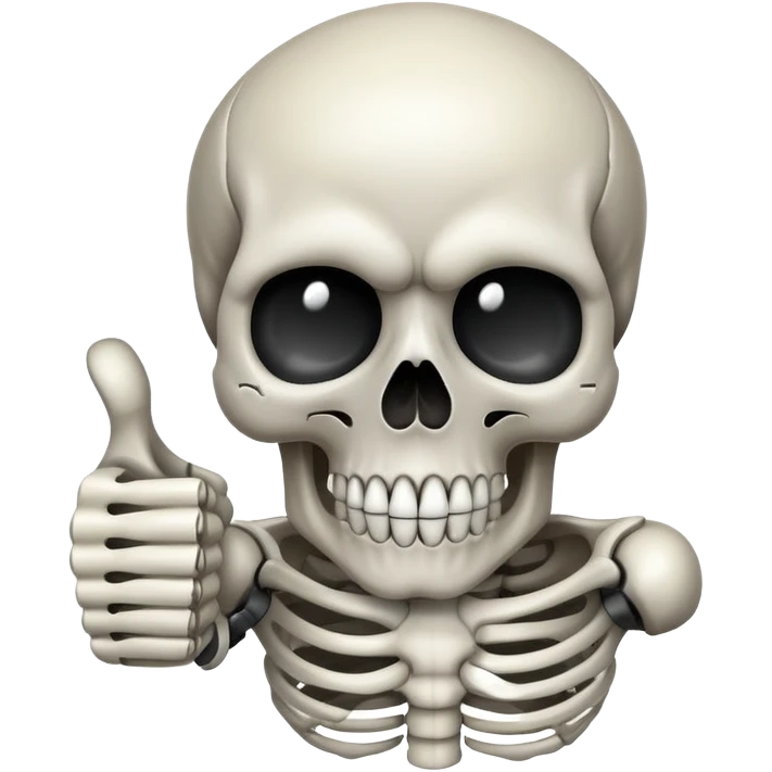 Skull Crying While Holding A Thumbs Up emoji