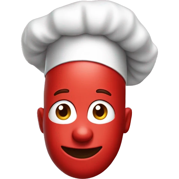 red  chef candy whit face emoji