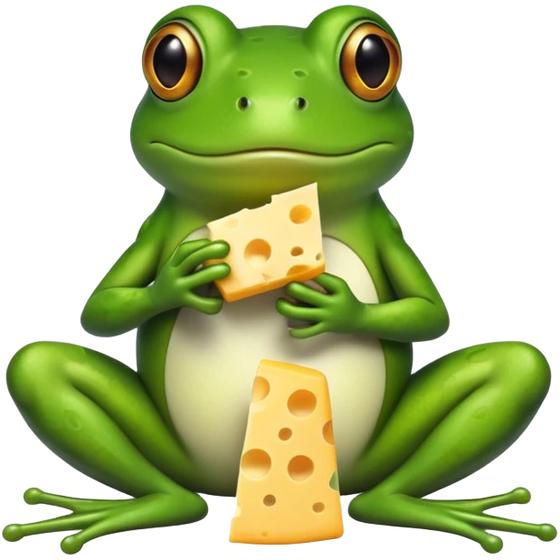 Frog eating cheese emoji