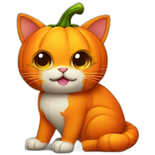Halloween pumpkin cat emoji