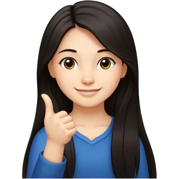 girl with dark long hair Hand with Index Finger and Thumb Crossed emoji