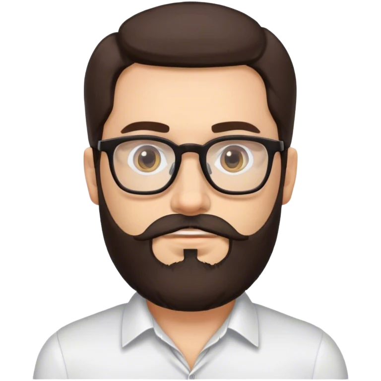 white man with beard and dark brown hair wearing glasses emoji