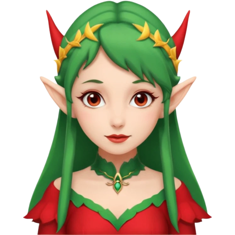 woman with elf ears wearing a red outfit emoji