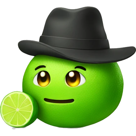 Lime with hat emoji