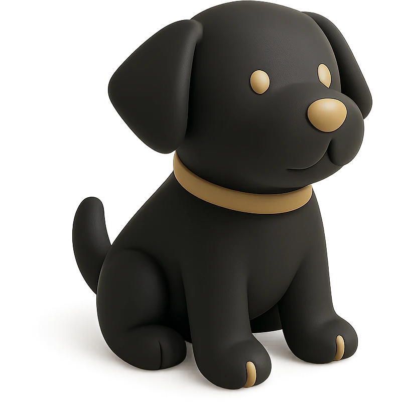 <systemPrompt>
  <style>
    <renderType>3D</renderType>
    <finish>Soft matte</finish>
    <colors>
      <primary>Black</primary>
      <secondary>Antique gold</secondary>
      <background>Pristine white</background>
    </colors>
    <composition>
      <angle>Isometric</angle>
      <shadows>Feathered</shadows>
      <lighting>Ambient glow</lighting>
    </composition>
    <tone>Minimalist</tone>
    <aesthetic>Simple and elegant</aesthetic>
  </style>
</systemPrompt>

{subject} = dog emoji