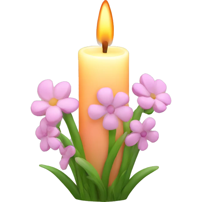 Spring candle with flowers  emoji