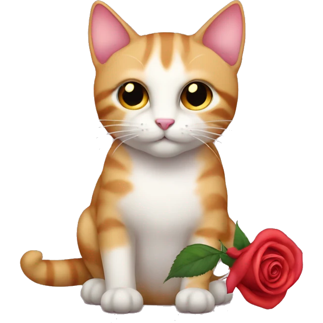 rose in a cat emoji