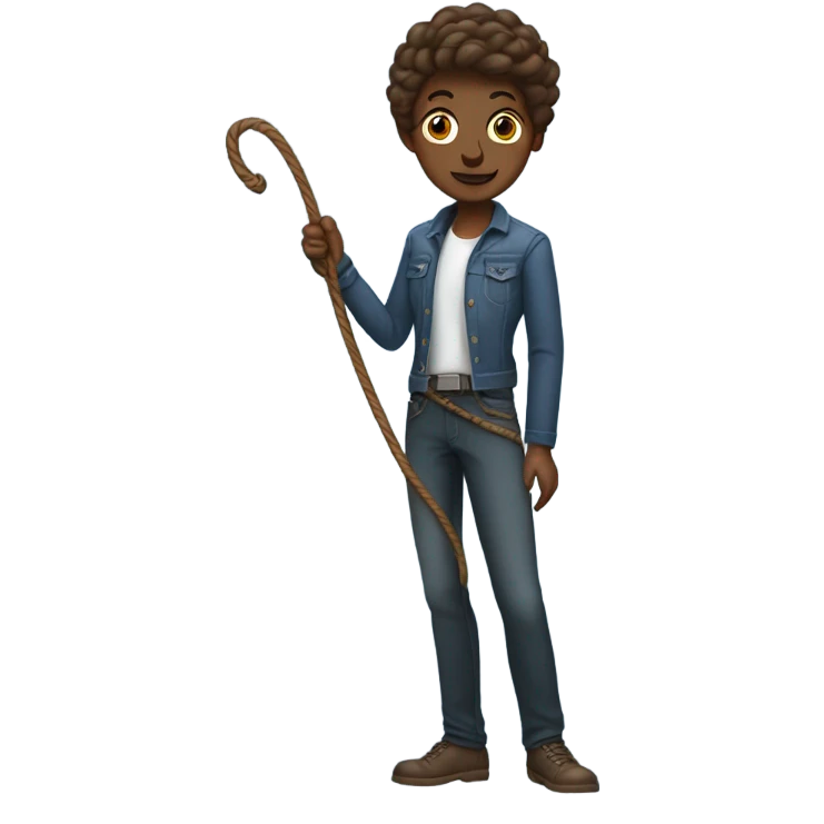 American with whip emoji