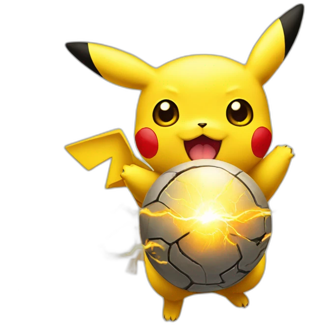 Pikachu using thunder ball emoji