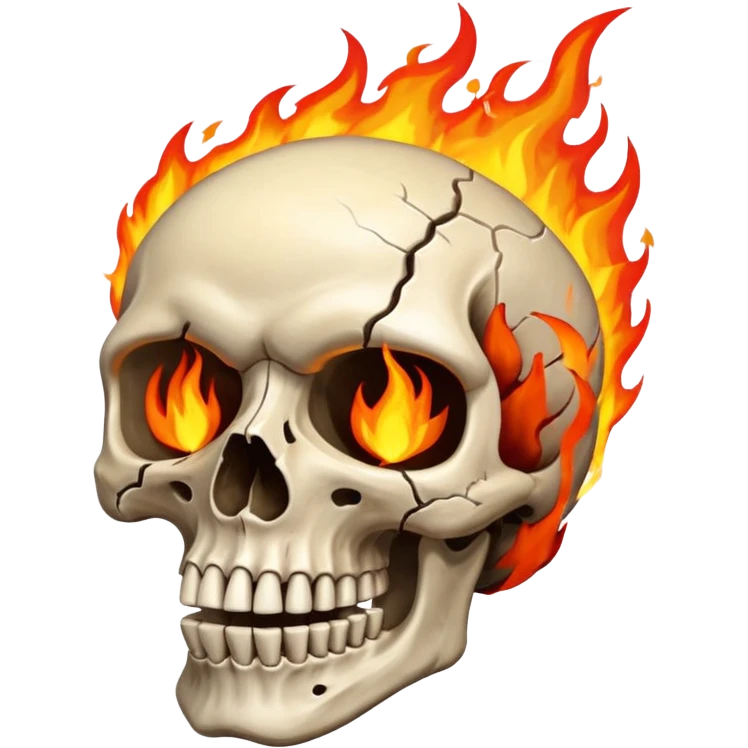 Skull on fire emoji